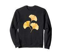 Tres Hojas de Ginkgo Acuarela ilustración Sudadera