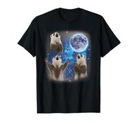 Tres Hurones Aullando a la Luna extraño Meme hurón Camiseta