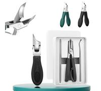 Tres juegos de cortaúñas diagonal Eagle Beak, cortaúñas biselado con pico de águila, apertura de mandíbula ancha, cortaúñas inclinado antisalpicaduras, cuidado de personas mayores y encarnadas (negro)