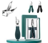 Tres juegos de cortaúñas diagonal Eagle Beak, cortaúñas biselado con pico de águila, apertura de mandíbula ancha, cortaúñas inclinado antisalpicaduras, cuidado de personas mayores y encarnadas (verde)