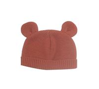 Tres Kilos Sept - Gorro de Nacimiento de Malla Suave - Orejas de Oso - cálido y Transpirable, se Mantiene Bien en su Lugar - Maternidad 0/1 Mes, Terracota, 0 Meses
