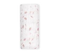 Tres Kilos Sept - Lengua de bebé niña - 100% Muselina de algodón - Oeko-Tex® Standard 100 - Multiusos: Manta Ligera, Cambia, Doudou - Secado rápido - 70 x 70 cm - Motivos de Flor Rosa