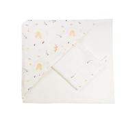 Tres Kilos Sept - Set de baño para bebés - Capa con Capucha + Guante - 100% algodón Suave y Absorbente - Certificado Oeko-Tex Standard 100 - Diseño Bosque - 70 x 70 cm