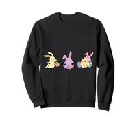 Tres Lindos conejitos Que Llevan cestas para niños Feliz Pascua Sudadera