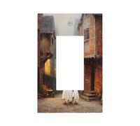 Tres lindos fantasmas en la ciudad vieja de la calle interruptor de luz de la pared placa frontal cubierta de una sola banda, decoración de receptáculo para el hogar, cocina, habitación, baño