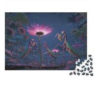 Tres Mantis religiosas y una Venus atrapamoscas Rompecabezas Puzzle,38x26cm/1000pcsAdulto Juego Educativo Decoración del Hogar