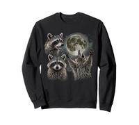 Tres mapaches Retro gráfico Vintage diseño de Luna Sudadera