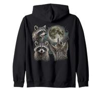 Tres mapaches Retro gráfico Vintage diseño de Luna Sudadera con Capucha