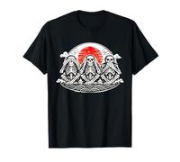 Tres Monos Esqueleto Memento Mori No Evil Mono Japonés Camiseta