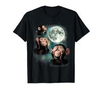 Tres Monos Luna | 3 Monkey Funny Weird Cursed Meme Camiseta