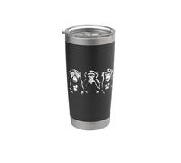 Tres monos sabios | Arte de la plantilla - See Speak Hear No Evil Vaso térmico de acero inoxidable de doble pared