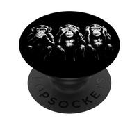 Tres Monos sabios | Arte de la Plantilla - Speak See Hear No Evil PopSockets PopGrip Adhesivo