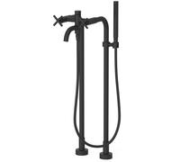 Tres Mont Blanc grifo de bañera y ducha en suelo negro 28319401NM