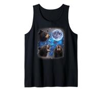 Tres Osos Aullando a la Luna Meme extraño 3 Bear Moon Camiseta sin Mangas