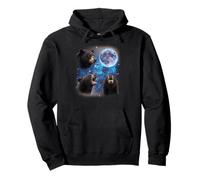 Tres Osos Aullando a la Luna Meme extraño 3 Bear Moon Sudadera con Capucha