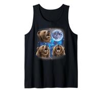 Tres Osos Grizzly Aullando En La Luna Extraño Meme Grizzly Camiseta sin Mangas