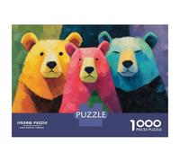 Tres Osos Rompecabezas 1000 Piezas De Madera para Adultos Y Niños Animales Adorables Rompecabezas Imposible Mejor Regalo 70x50cm/1000pcs