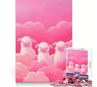 Tres ovejas en Nubes Rosas, Rompecabezas de 1000 Piezas para Adultos, Juguete de lógica Pura, Momento de Paz, Corte preciso, Regalo sincero 50x75cm