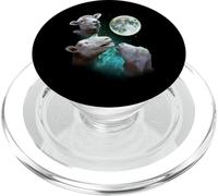 Tres ovejas Howl En Luna 3 Lobos Lobos Divertido Parodia PopSockets PopGrip para MagSafe