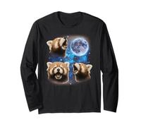Tres Pandas Rojos Aullando A La Luna Extraño Meme Pandas Rojos Manga Larga