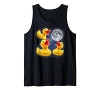 Tres Pato de Goma Luna 3 Aullando En La Luna Divertido Extraño Maldito Camiseta sin Mangas
