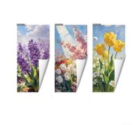 Tres pegatinas de pared florales para mejorar el fondo interior con lenguaje de diseño moderno y tema unificado