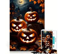 Tres Rompecabezas de Calabazas de Halloween para Adolescentes, 1000 Piezas, Pure Logic Toy, Quiet Calm Clean Cut, decoración de Pared 50x75cm