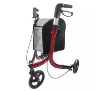 Tres ruedas para personas mayores, ligero, rodante de pie, carrito para personas mayores, plegable y duradero, 3 ruedas, con bolsa de compras