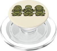 Tres sabios Cthulhus no oyen el Mal, no Ven el Mal, no Hablan Mal PopSockets PopGrip para MagSafe