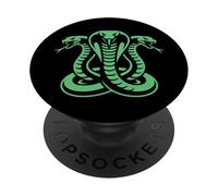 Tres Serpientes Verdes Entrelazadas Serpiente Feroz PopSockets PopGrip Adhesivo