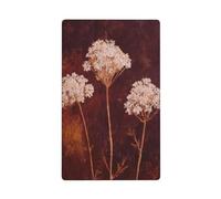 Tres tallos de flores silvestres blancas secas, vintage, una sola palanca en blanco, cubierta decorativa para interruptor de luz, 1 banda para cocina, baño, tamaño 11,4 x 7 cm