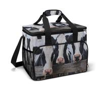 Tres vacas lácteas Vintage Bolsa térmica térmica para acampar con aislamiento, bolsas portátiles a prueba de fugas con correa para el hombro
