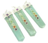 tres verde Aventurina cuarzo Gemstone Chakra Cabochons colgantes regalo cristal curación Chakra paz de meditación bienestar hecho a mano accesorios espiritual