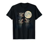 Tres zarigüeyas aullando a la Luna Llena Medianoche Travesura, Camiseta