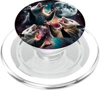 Tres zarigüeyas Espacio Lunar - Cosmic Galaxy Chaos Art PopSockets PopGrip para MagSafe
