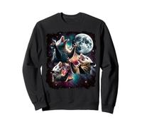Tres zarigüeyas Espacio Lunar - Cosmic Galaxy Chaos Art Sudadera