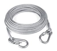 Tresbro Sistema de Trineo Con Correa Para Cable Para Atar a Los Perros, Cadena de Corredor de Amarre de 50 Pies / 15 Metros para Perros de Hasta 250 Libras