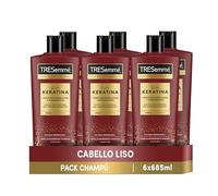 TRESemmé Champú Liso Keratina para pelo encrespado o dañado con aceite de Marula y Keratina - Pack de 6 x 685
