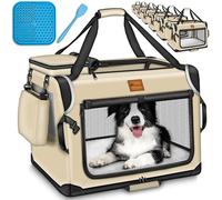 TRESKO® Caja Plegable para Perros con Alfombrilla para Fugas, espátula y Reflectores M 61 x 42 x 42 cm, Transportín para Perros pequeños y Grandes