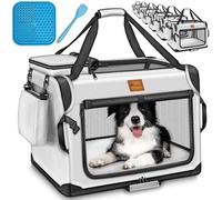 TRESKO Caja Plegable para Perros con Alfombrilla y espátula S 50 x 34 x 34 cm,Transportín para Perros pequeños y Grandes