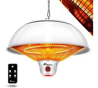 TRESKO Calefactor por Infrarrojos de Pared | 1500W + Control Remoto | Estufa Radiante de Terraza con 3 Temperaturas | Radiador Eléctrico para Exterior e Interior | Calentador de Techo (Blanco)