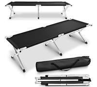 TRESKO Cama Plegable de Camping XL 190 x 64 x 44 cm | Camilla para Acampar | catre portátil para Invitados | Tumbona para Exterior e Interior | soporta hasta 150 kg, Bolsa de Transporte