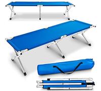 TRESKO Cama Plegable de Camping XL 190 x 64 x 44 cm | Camilla para Acampar | catre portátil para Invitados | Tumbona para Exterior e Interior | soporta hasta 150 kg, Bolsa de Transporte