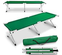 TRESKO Cama Plegable de Camping XL 210 x 72 x 45 cm | Camilla para Acampar | catre portátil para Invitados | Tumbona para Exterior e Interior | soporta hasta 150 kg, Bolsa de Transporte