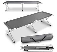 TRESKO Cama Plegable de Camping XL 210 x 72 x 45 cm | Camilla para Acampar | catre portátil para Invitados | Tumbona para Exterior e Interior | soporta hasta 150 kg, Bolsa de Transporte