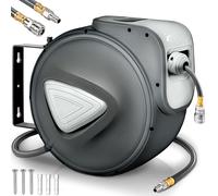 TRESKO® Carrete Automático para Manguera de Aire | Enrollador de Manguera de Aire de 1/4" | Soporte Automático para Manguera en la Pared