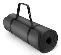 TRESKO® Esterilla de fitness 185 x 60 cm y 190 x 100 cm para gimnasia, yoga, pilates y cualquier tipo de entrenamiento | Suave y cómoda | Espuma NBR (Negro, 190 x 100 x 1,5 cm)