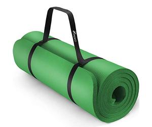 TRESKO® Esterilla de fitness 185 x 60 cm y 190 x 100 cm para gimnasia, yoga, pilates y cualquier tipo de entrenamiento | Suave y cómoda | Espuma NBR (Verde, 190 x 100 x 1,5 cm)