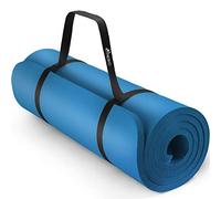TRESKO® Esterilla de fitness 185cm x 60cm para gimnasia, yoga, pilates y cualquier tipo de entrenamiento | 6 colores | Sin ftalatos | Suave y cómoda | Espuma NBR (Azul, 185 x 60 x 1,5 cm)