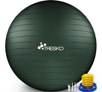 TRESKO® Pelota de Gimnasia Sin BPA - Incluye Bomba de Aire para Fitness, Yoga, Embarazo, Entrenamiento de Núcleo, Espalda, Pilates y Sentado